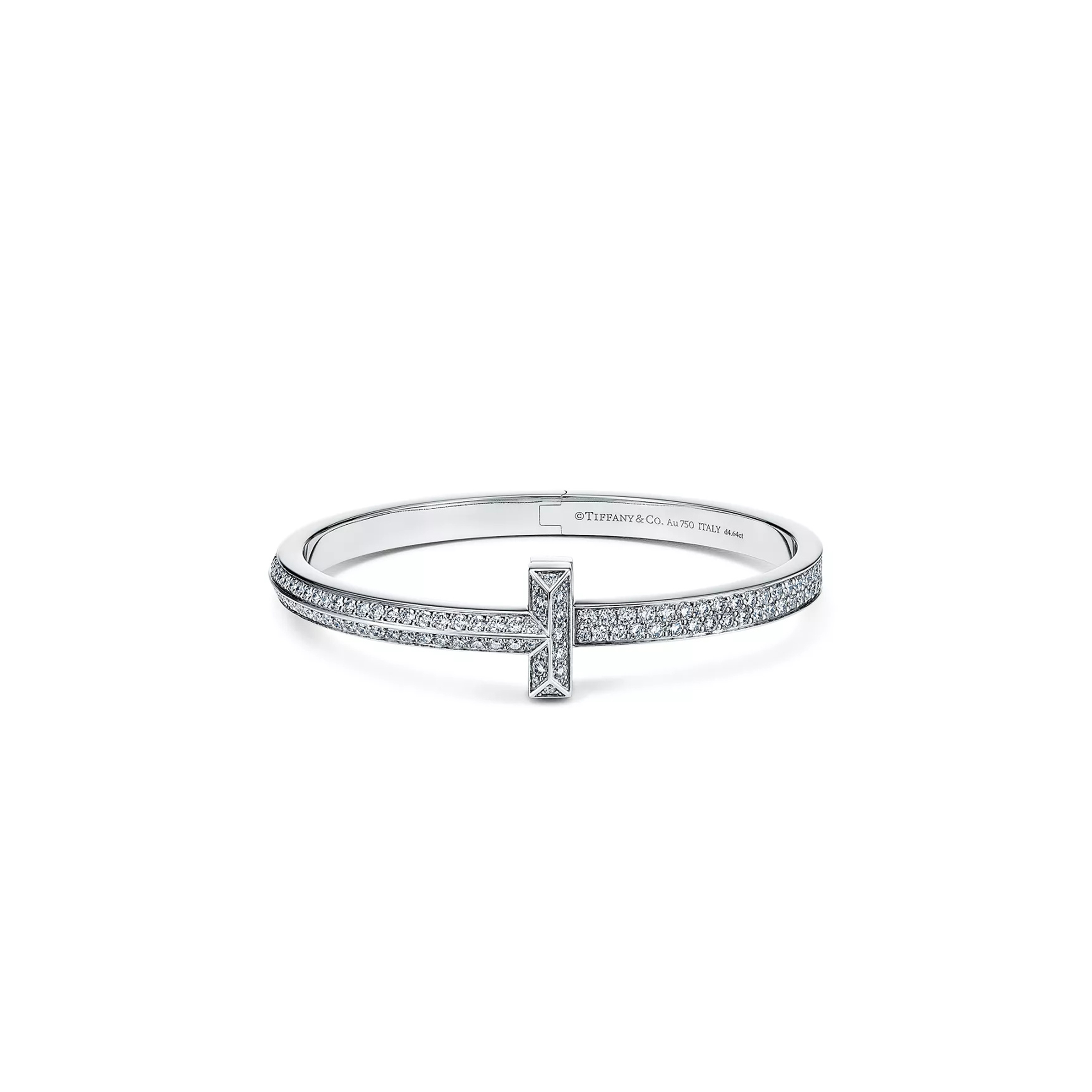 TIFFANY TT1 WIDE DIAMOND HINGED BANGLE IN WHITE GOLD 68127394